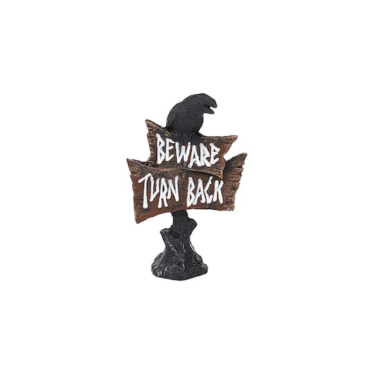 Michaels, Mini Raven on Beware Sign by Ashland® – Category: Halloween Miniatures